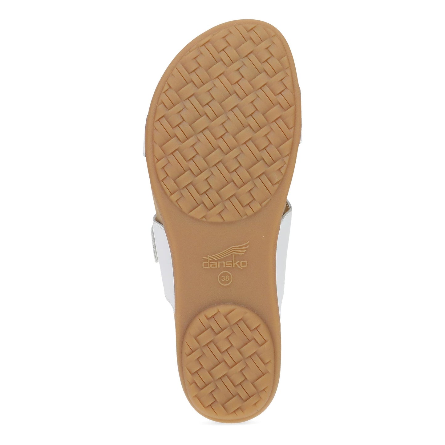 Dansko Justine - Women's Contoured Footbed Sandal - White Full Grain Sole View