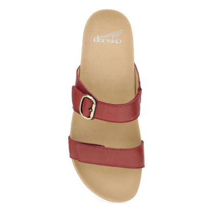 Dansko Justine - Women's Contoured Footbed Sandal - Cayenne Calf Top View