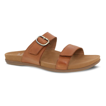 Dansko Justine - Women's Contoured Footbed Sandal - Luggage Calf Outside View