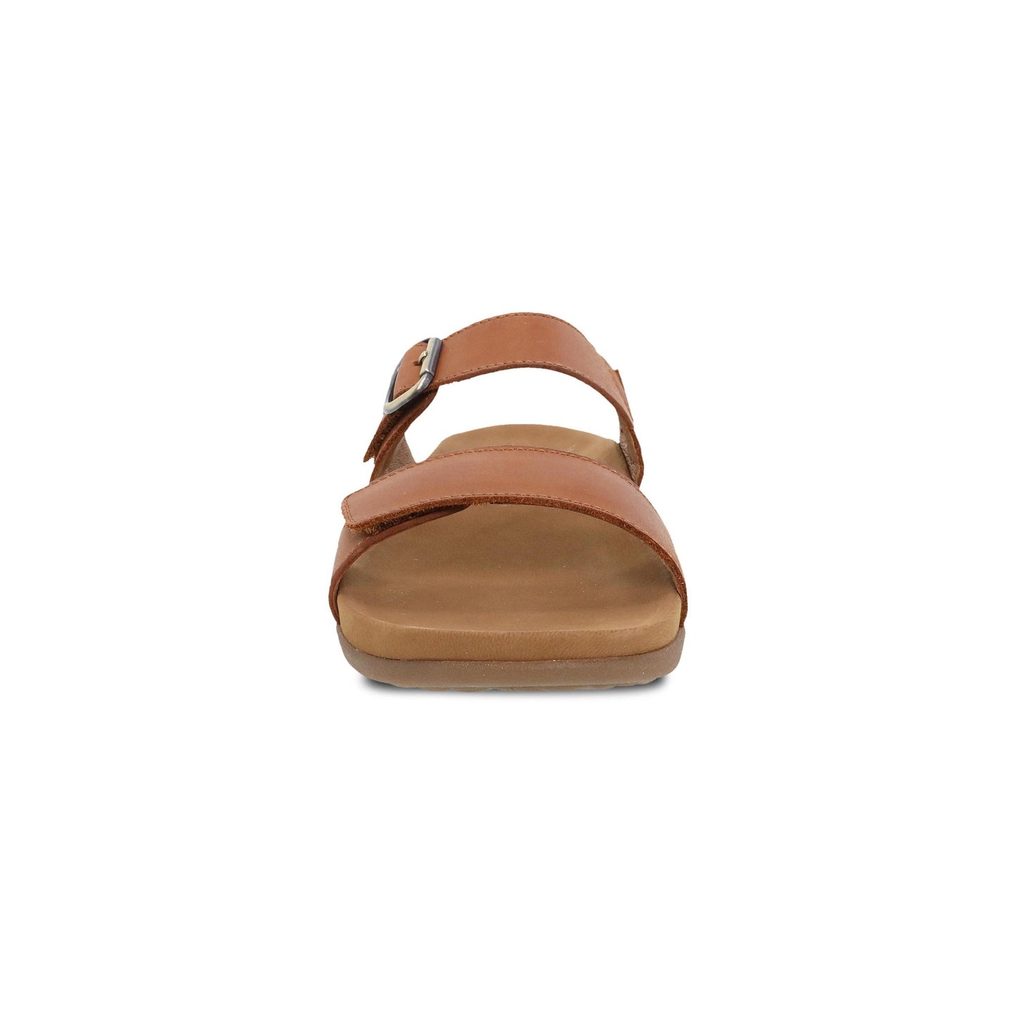 Dansko Justine - Women's Contoured Footbed Sandal - Luggage Calf Front View