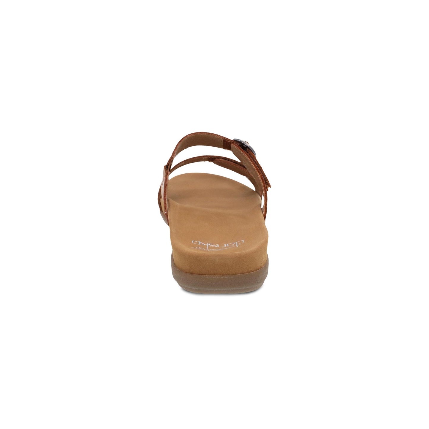 Dansko Justine - Women's Contoured Footbed Sandal - Luggage Calf Heel View