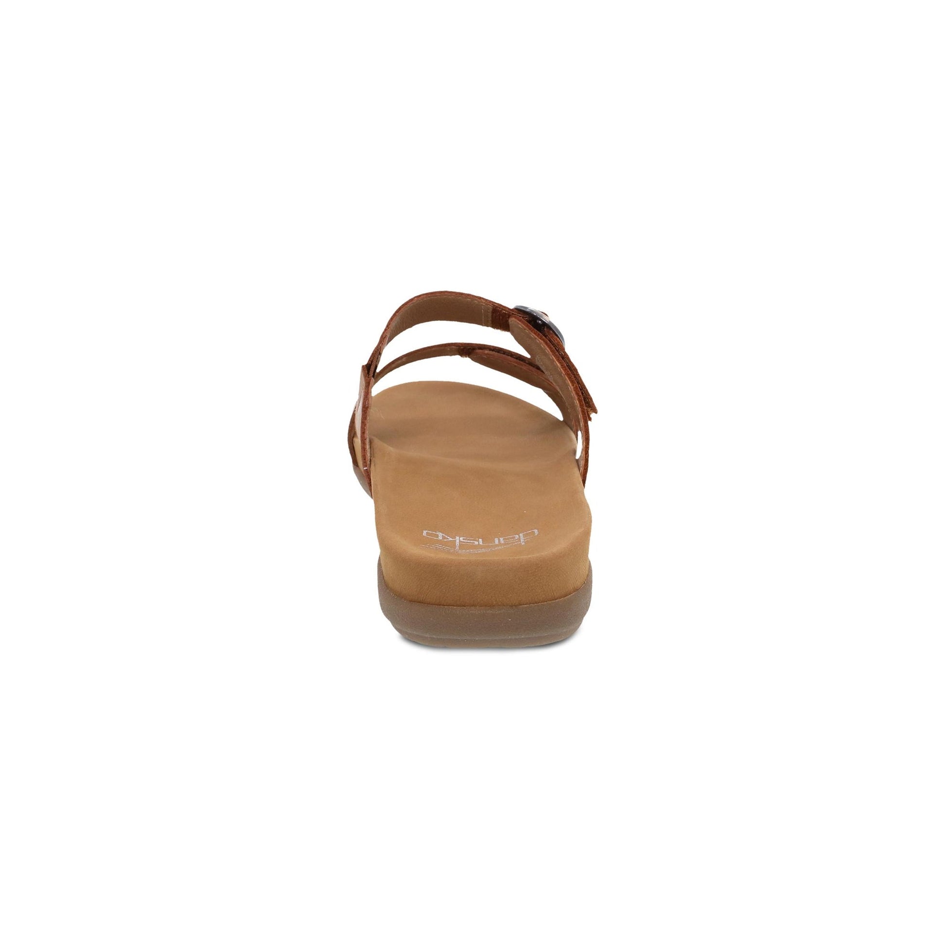 Dansko Justine - Women's Contoured Footbed Sandal - Luggage Calf Heel View