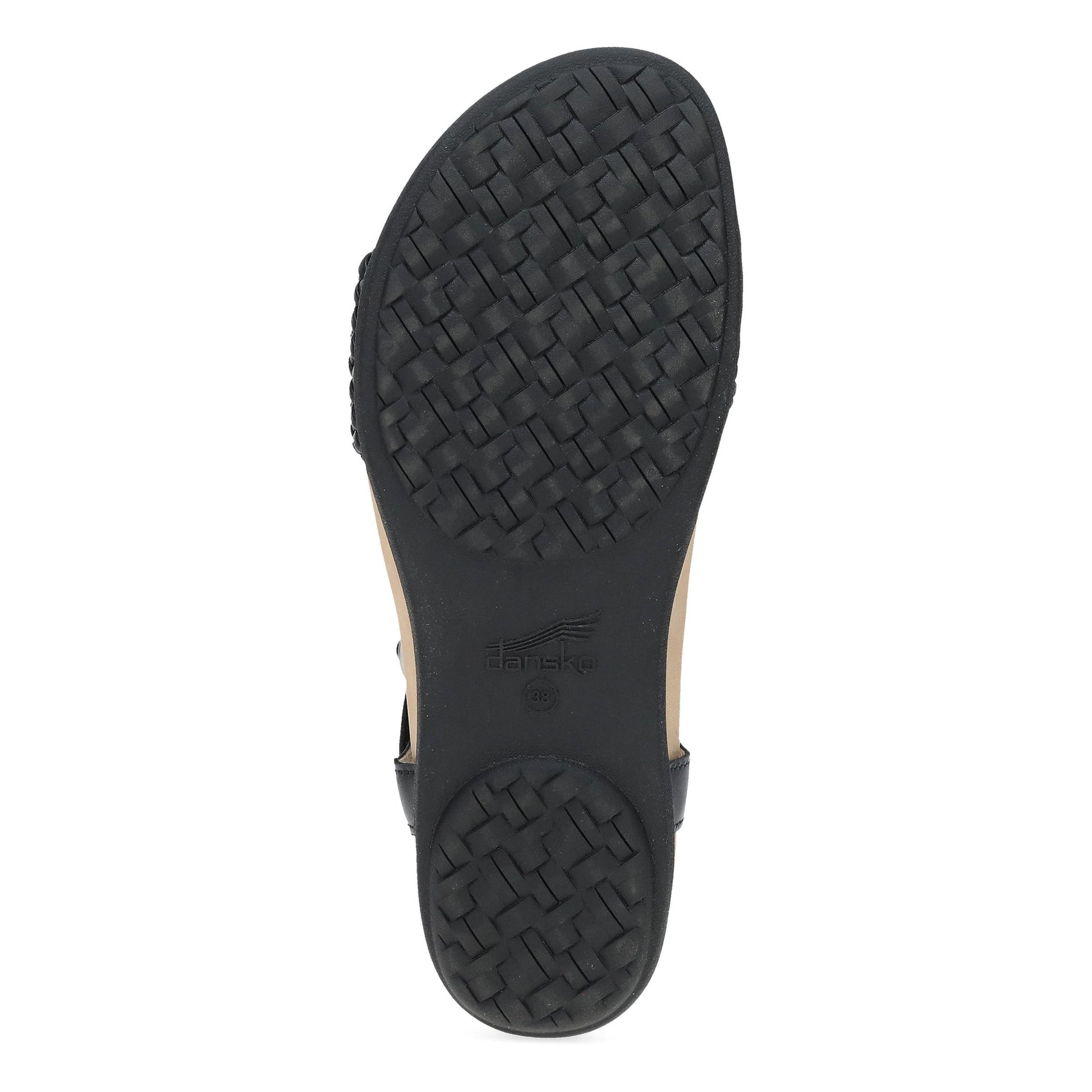 Dansko Jodie - Women's Contoured Footbed Sandal - Black Woven Sole View