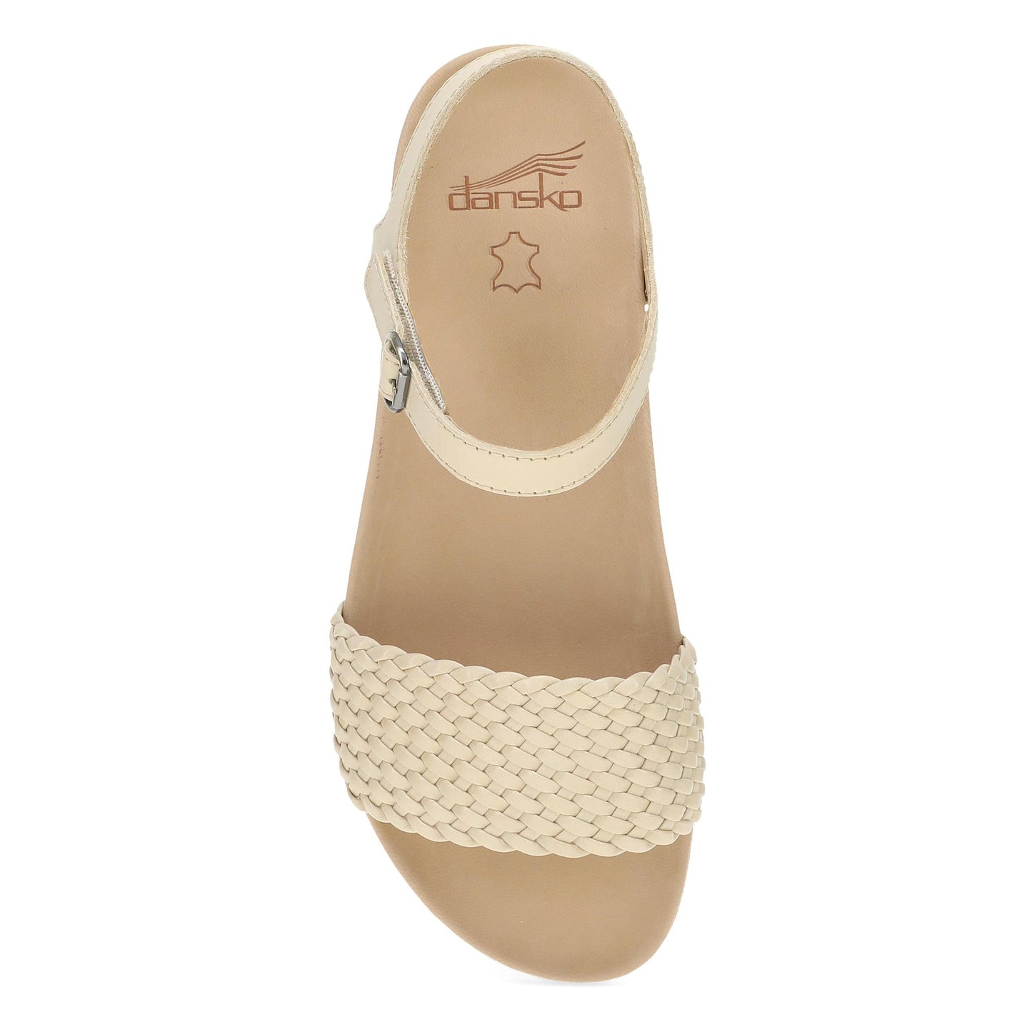 Dansko Jodie - Women's Contoured Footbed Sandal - Vanilla Woven Top View