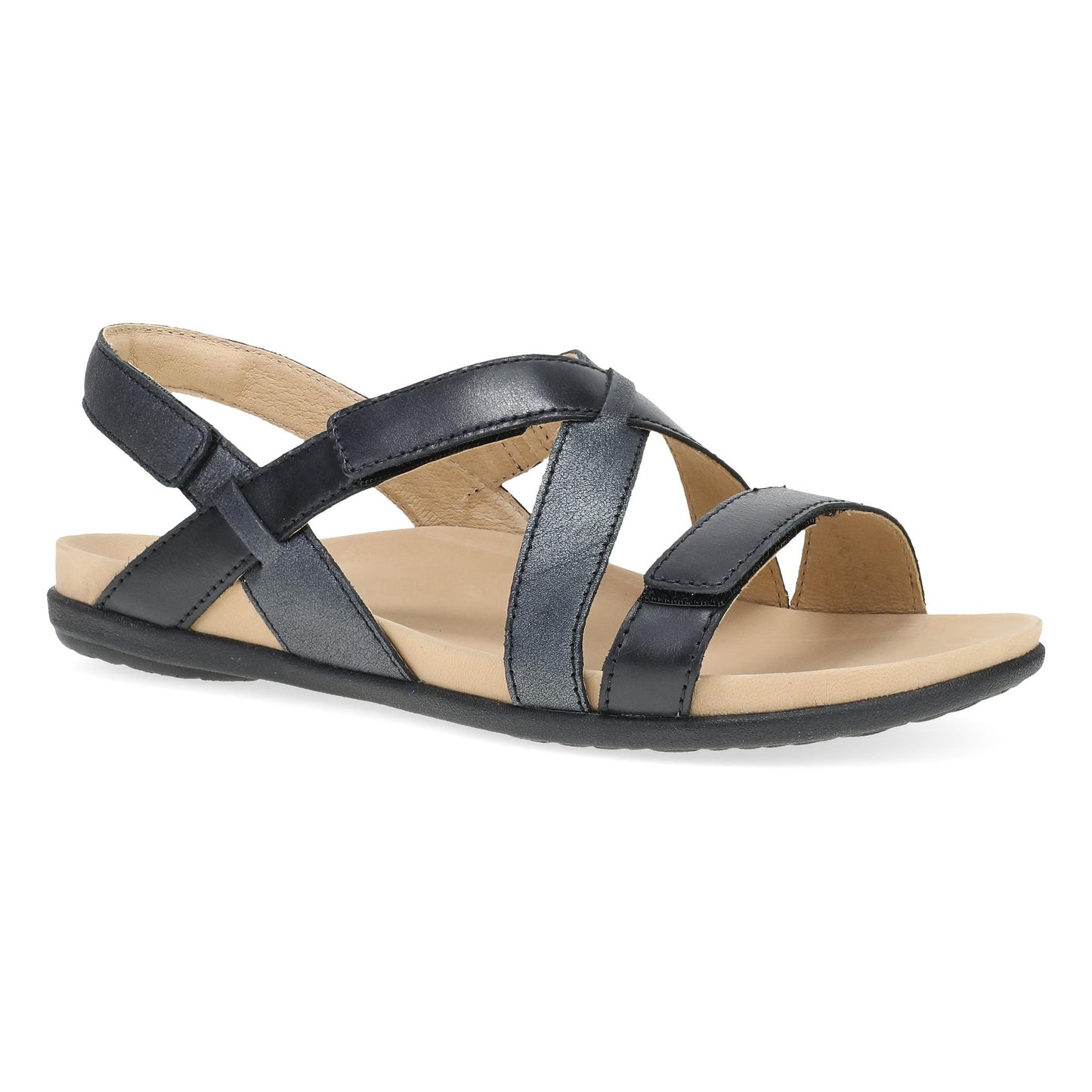Dansko Jacklyn - Women's Contoured Footbed Sandal - Black Multi Outside View