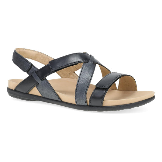 Dansko Jacklyn - Women's Contoured Footbed Sandal - Black Multi Outside View