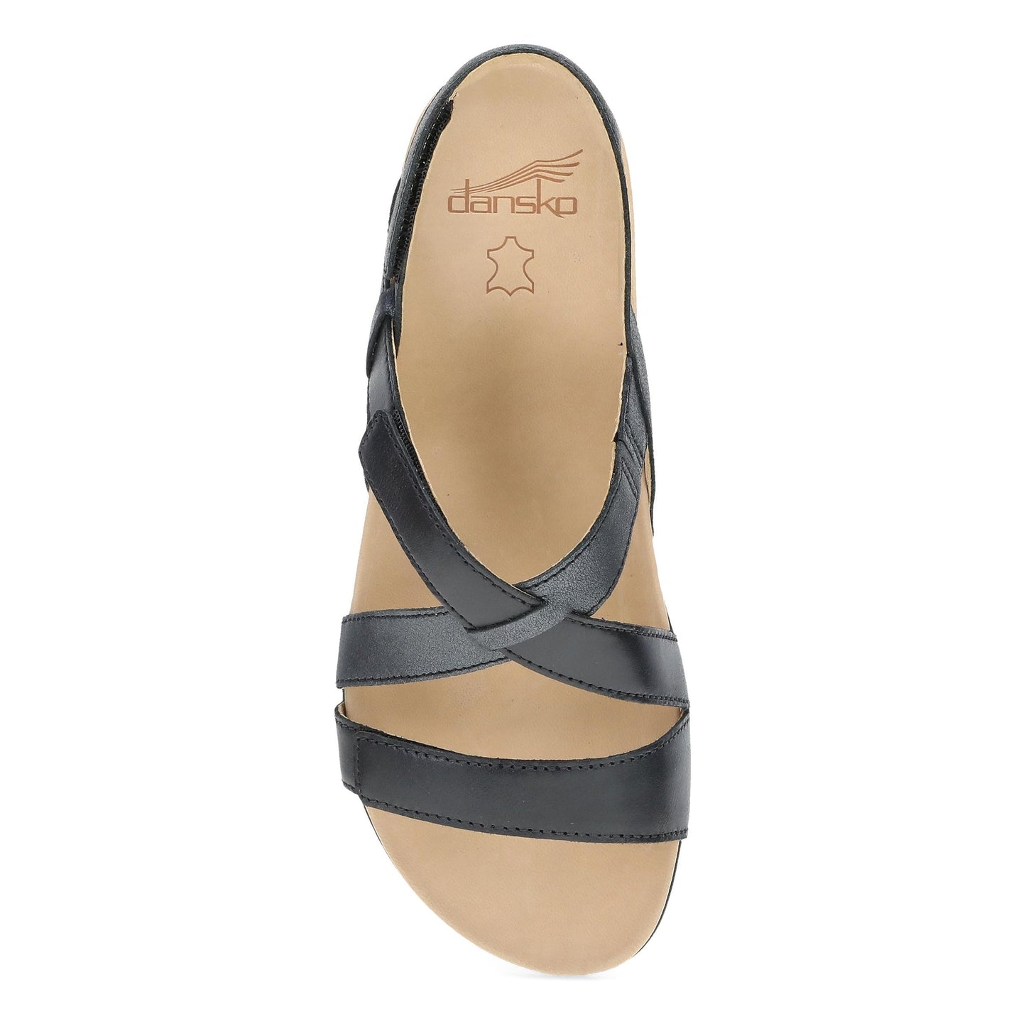 Dansko Jacklyn - Women's Contoured Footbed Sandal - Black Multi Top View