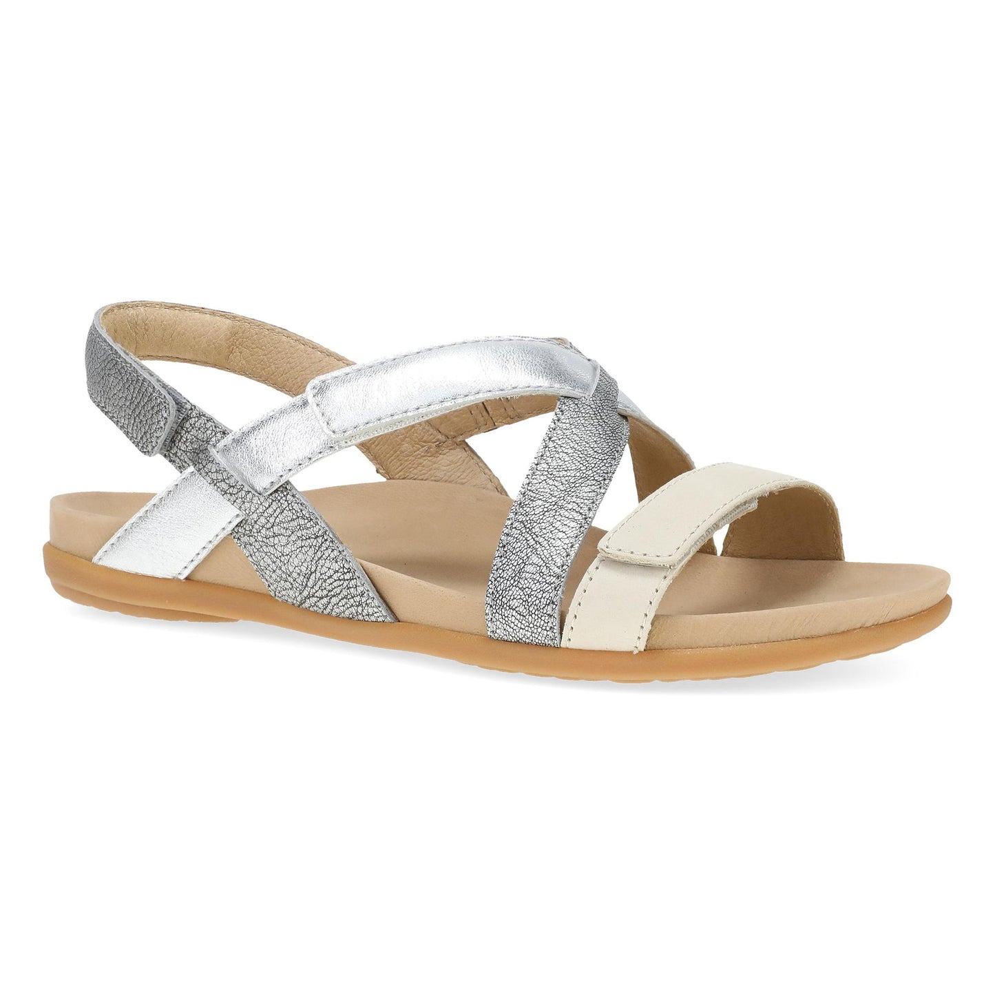 Dansko Jacklyn - Women's Contoured Footbed Sandal - Silver Multi Outside View