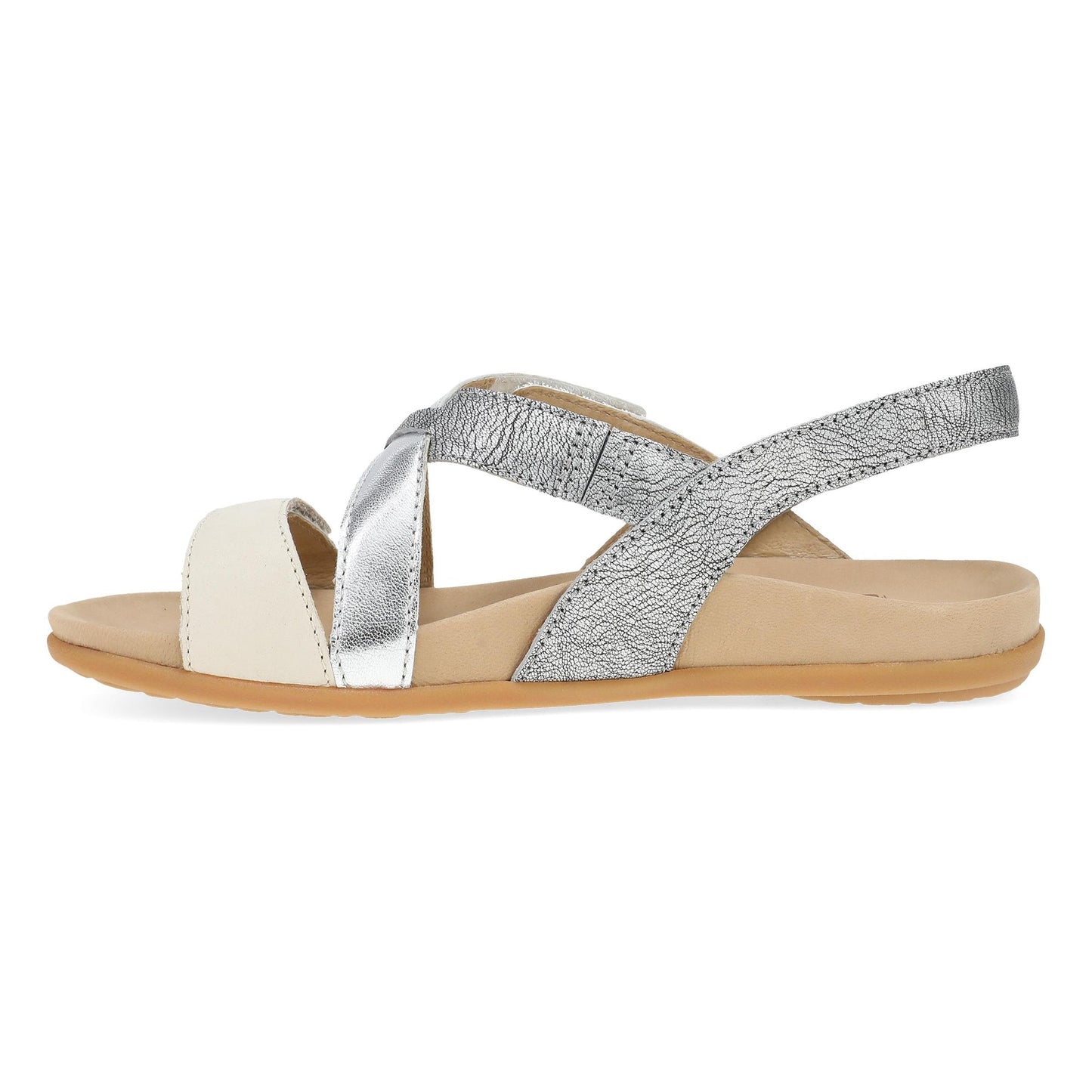 Dansko Jacklyn - Women's Contoured Footbed Sandal - Silver Multi Side View