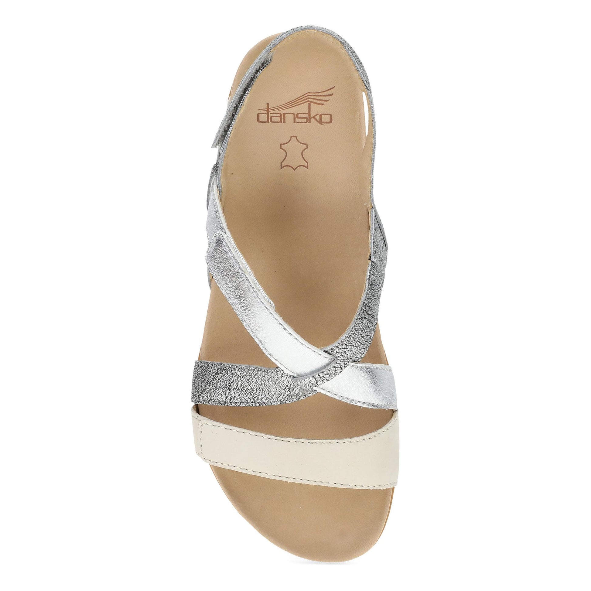 Dansko Jacklyn - Women's Contoured Footbed Sandal - Silver Multi Top View