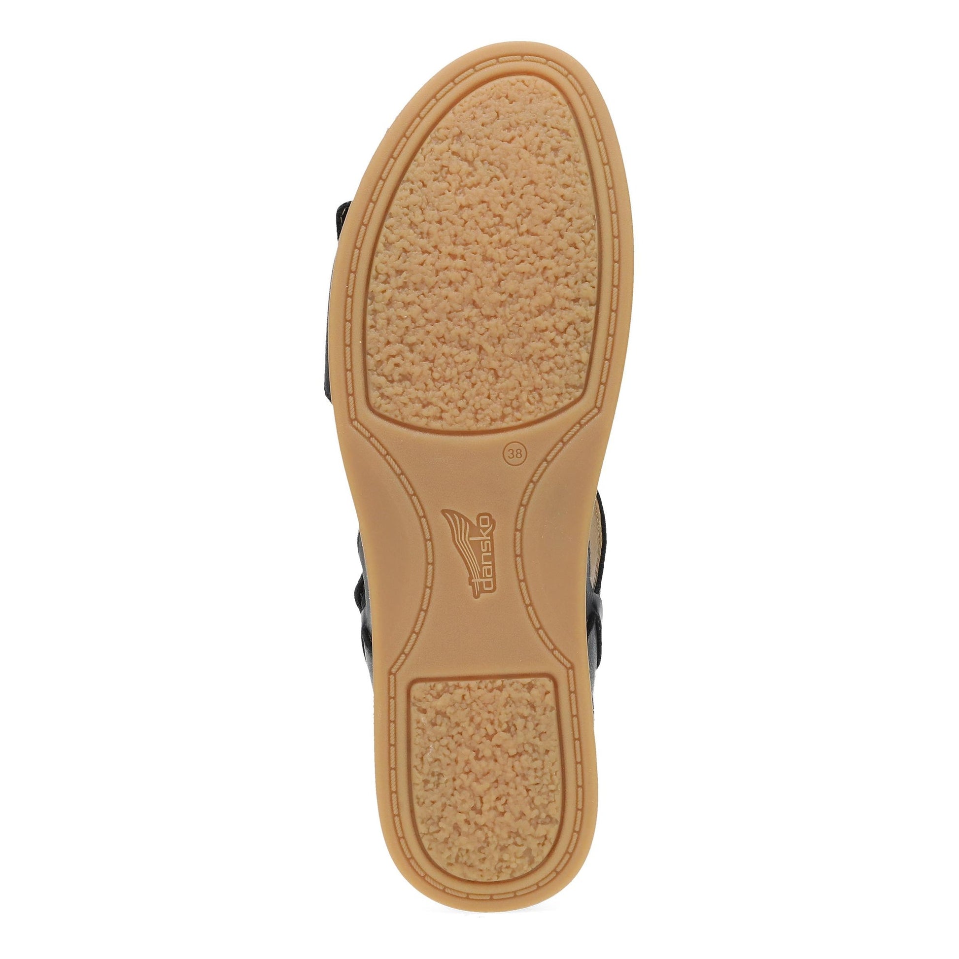 Dansko Candace - Women's Adjustable Strap Sandal - Black Burnished Nappa Sole View