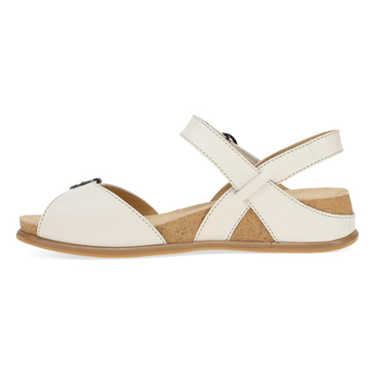 Dansko Candace - Women's Adjustable Strap Sandal - Ivory Full Grain Side View