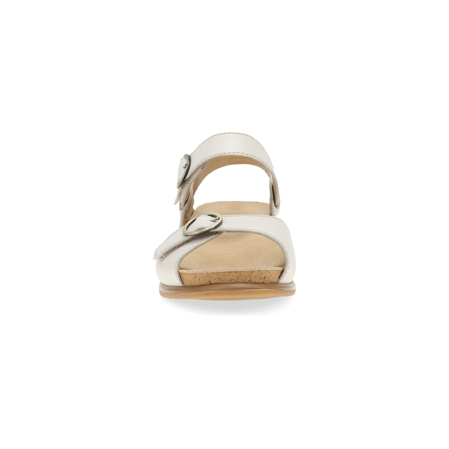 Dansko Candace - Women's Adjustable Strap Sandal - Ivory Full Grain Front View