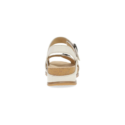 Dansko Candace - Women's Adjustable Strap Sandal - Ivory Full Grain Heel View