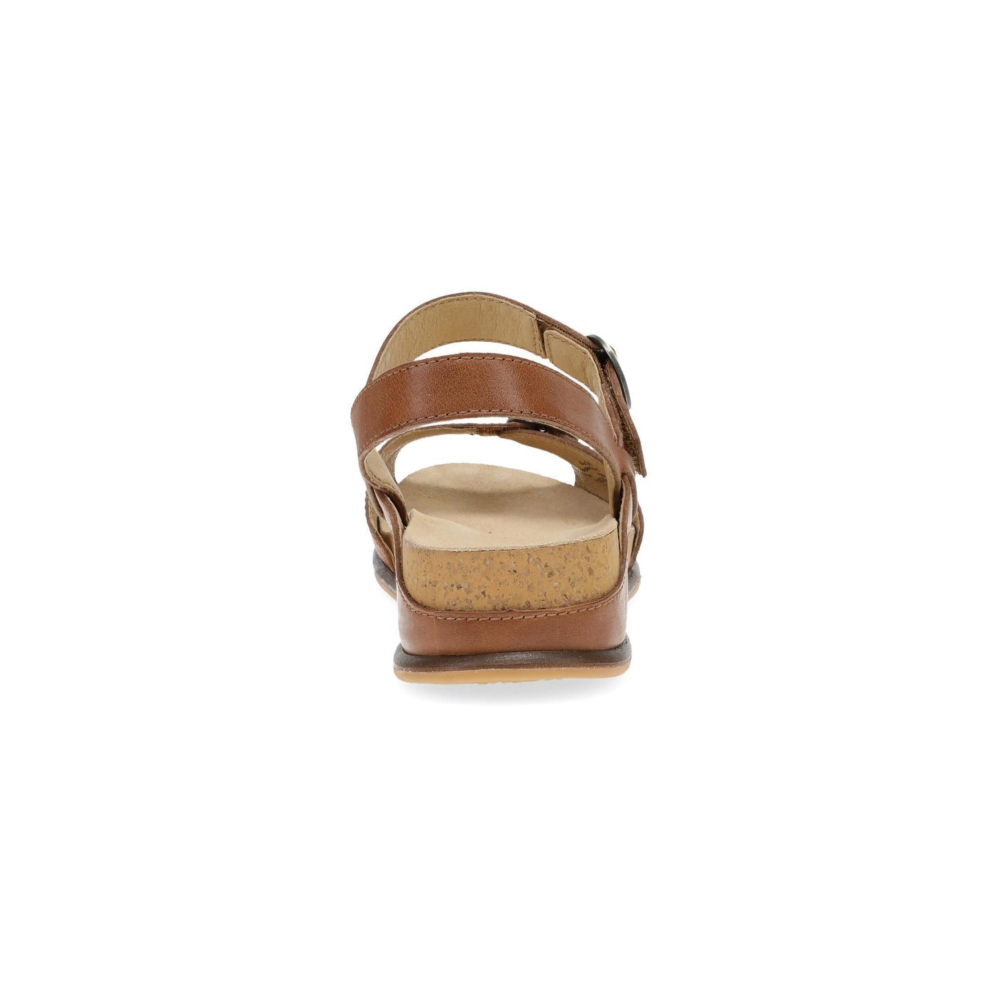 Dansko Candace - Women's Adjustable Strap Sandal - Tan Burnished Nappa Heel View