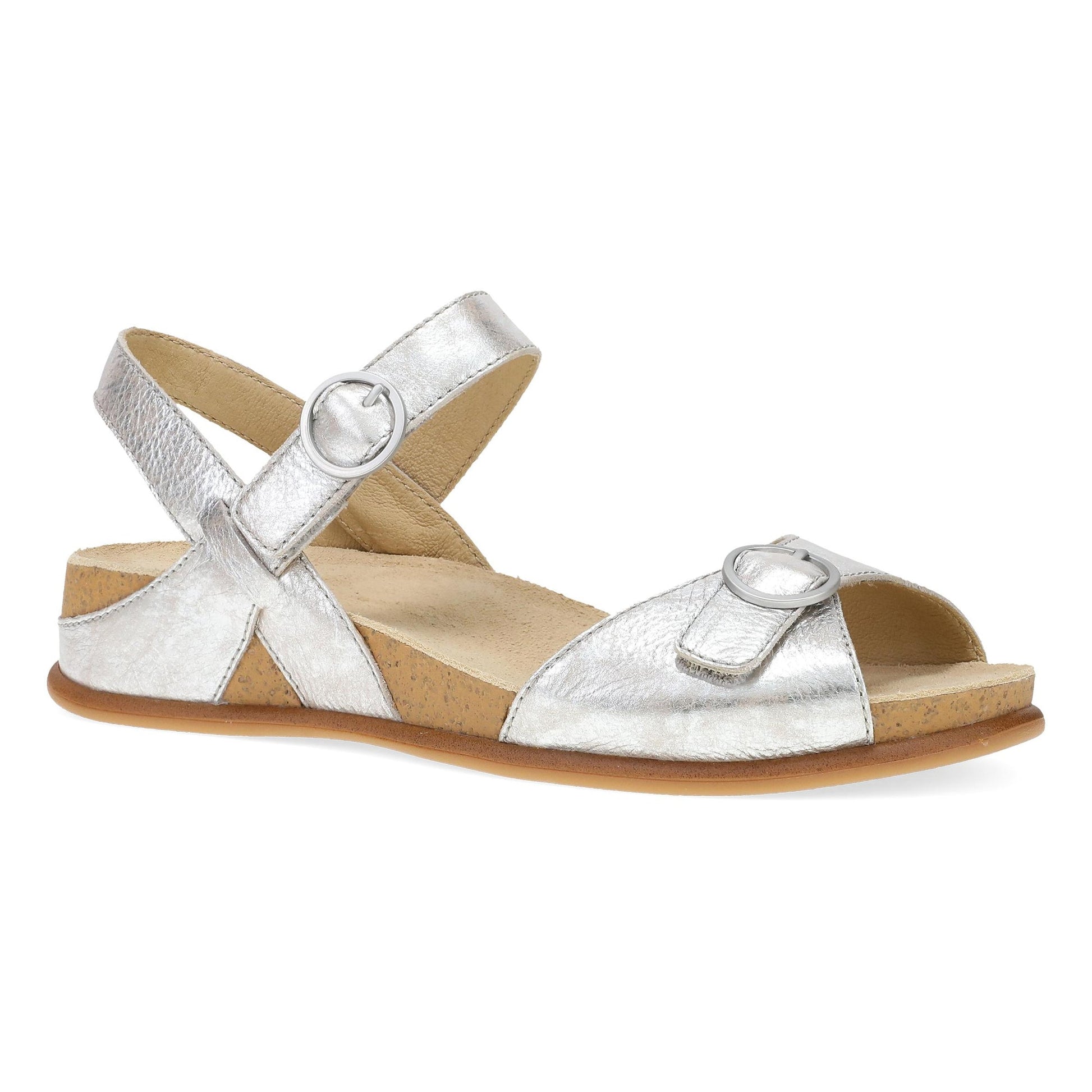 Dansko Candace - Women's Adjustable Strap Sandal - Champagne Metallic Outside View