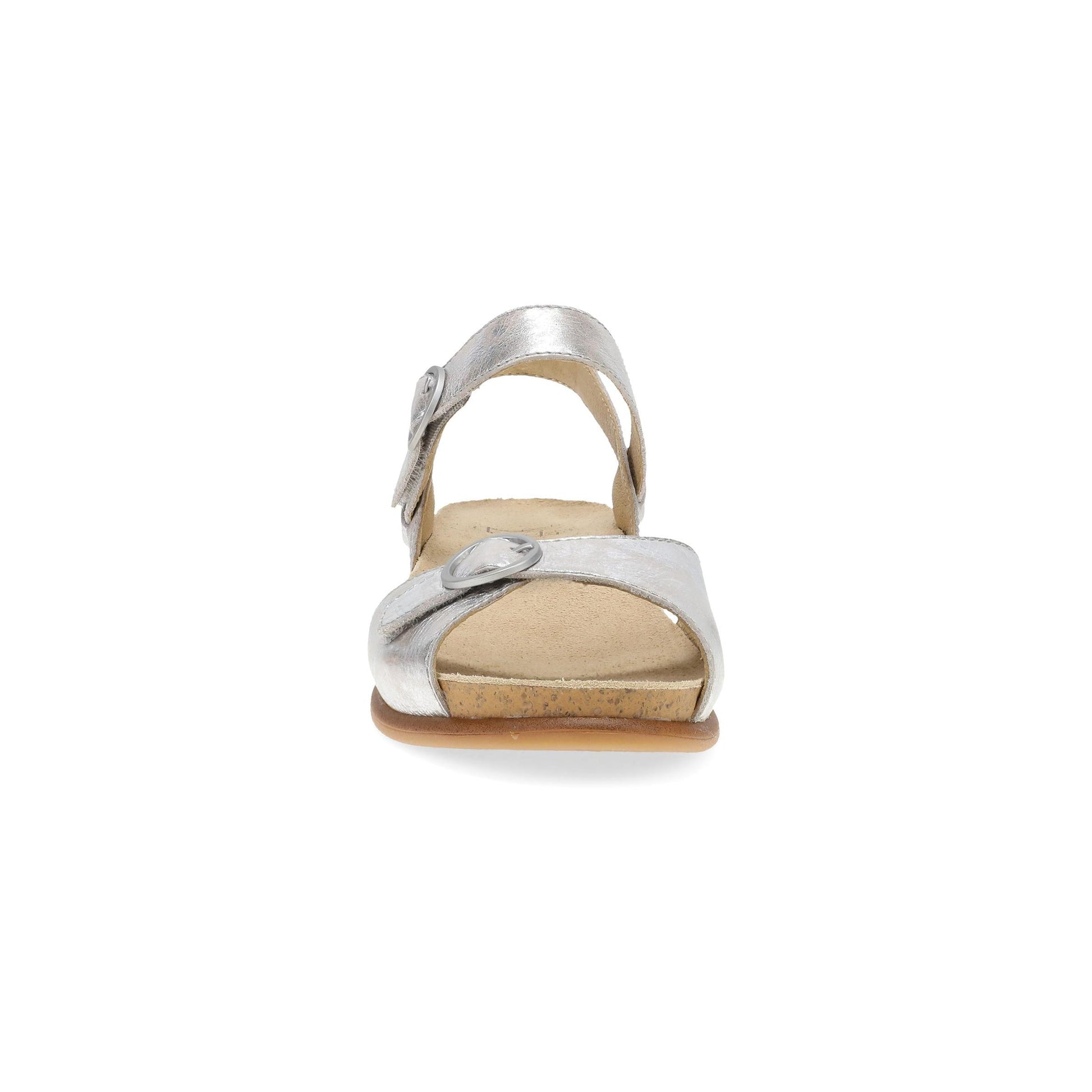 Dansko Candace - Women's Adjustable Strap Sandal - Champagne Metallic Front View