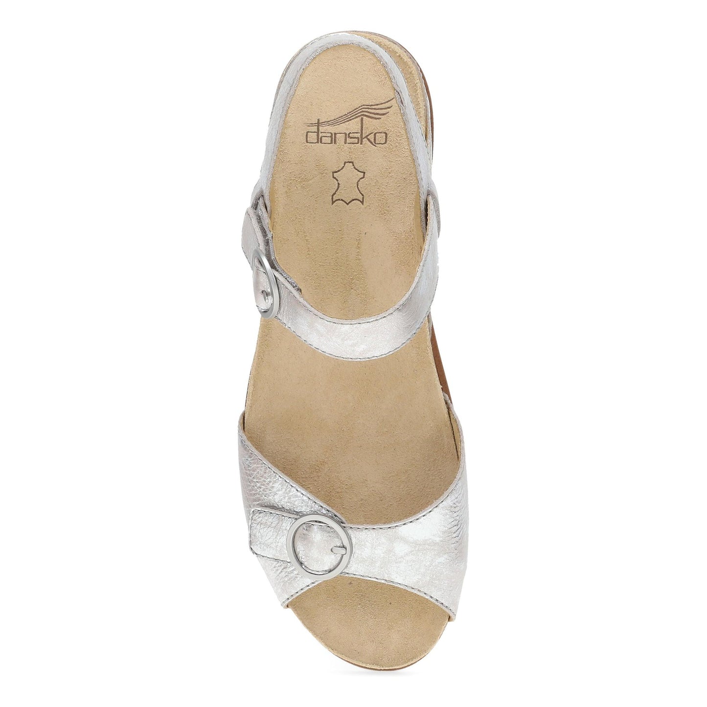 Dansko Candace - Women's Adjustable Strap Sandal - Champagne Metallic Top View