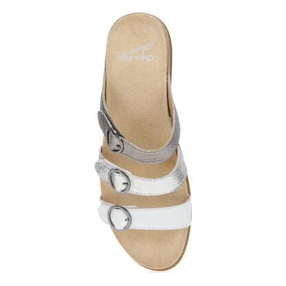 Dansko Campbell - Women's Adjustable Strap Sandal - Pewter Multi Top View