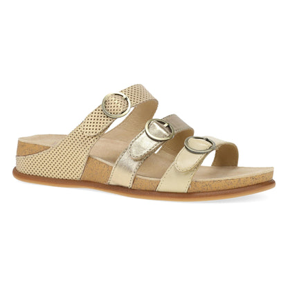 Dansko Campbell - Women's Adjustable Strap Sandal - Gold Multi Outside View