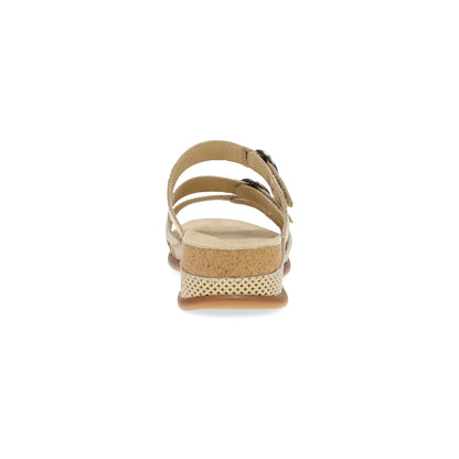 Dansko Campbell - Women's Adjustable Strap Sandal - Gold Multi Heel View