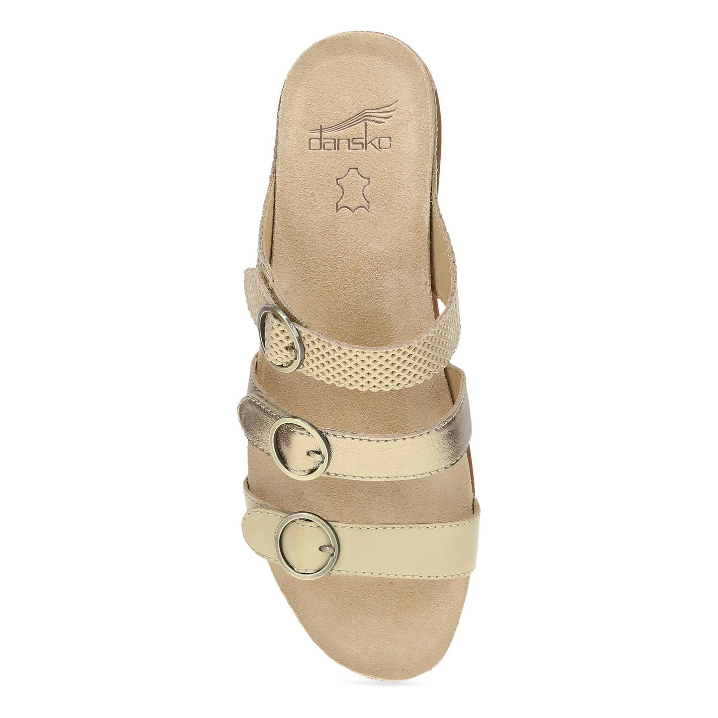 Dansko Campbell - Women's Adjustable Strap Sandal - Gold Multi Top View