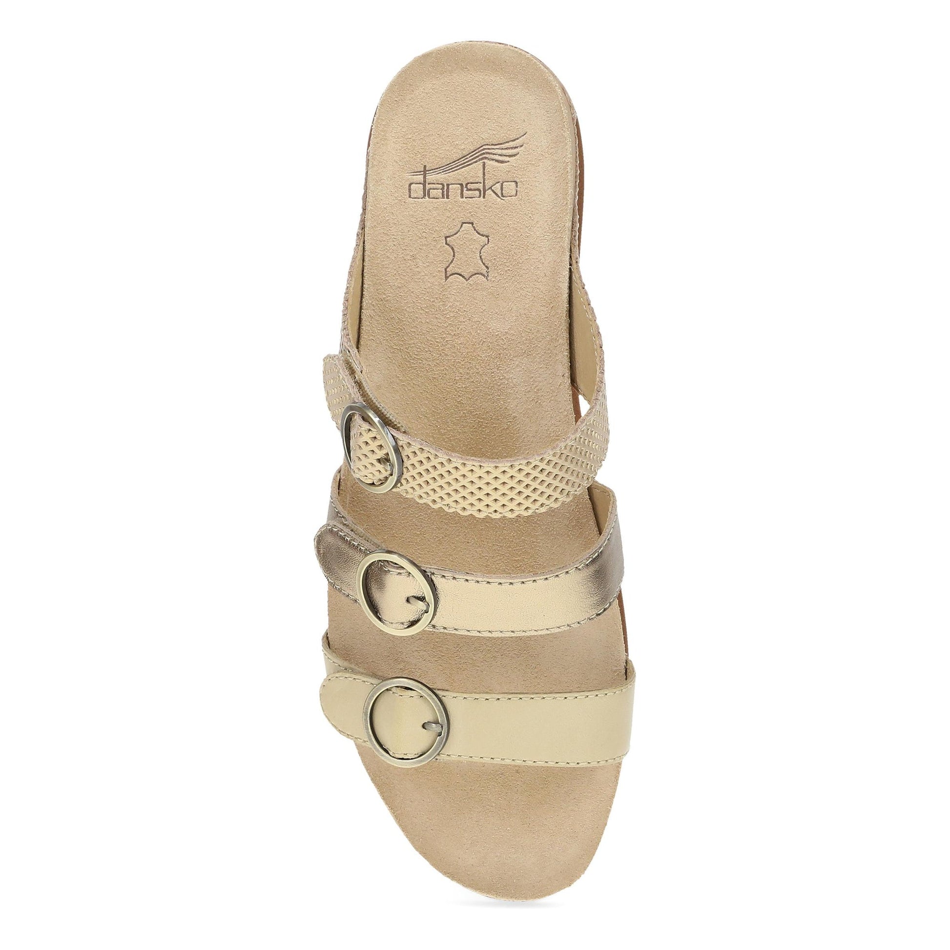 Dansko Campbell - Women's Adjustable Strap Sandal - Gold Multi Top View