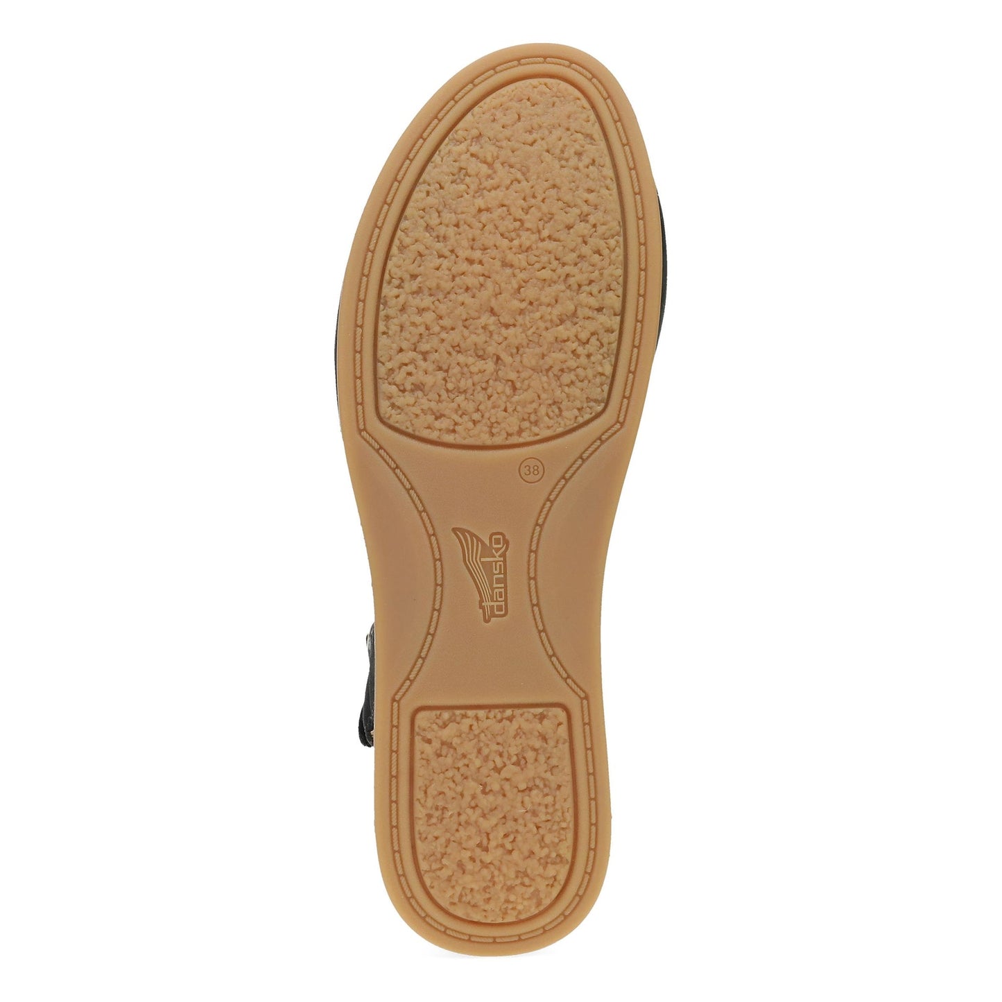 Dansko Cass - Women's Contoured Footbed Sandal - Black Milled Nubuck Sole View