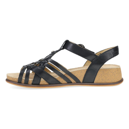 Dansko Christa - Women's Adjustable Ankle Strap Sandal - Black Side View
