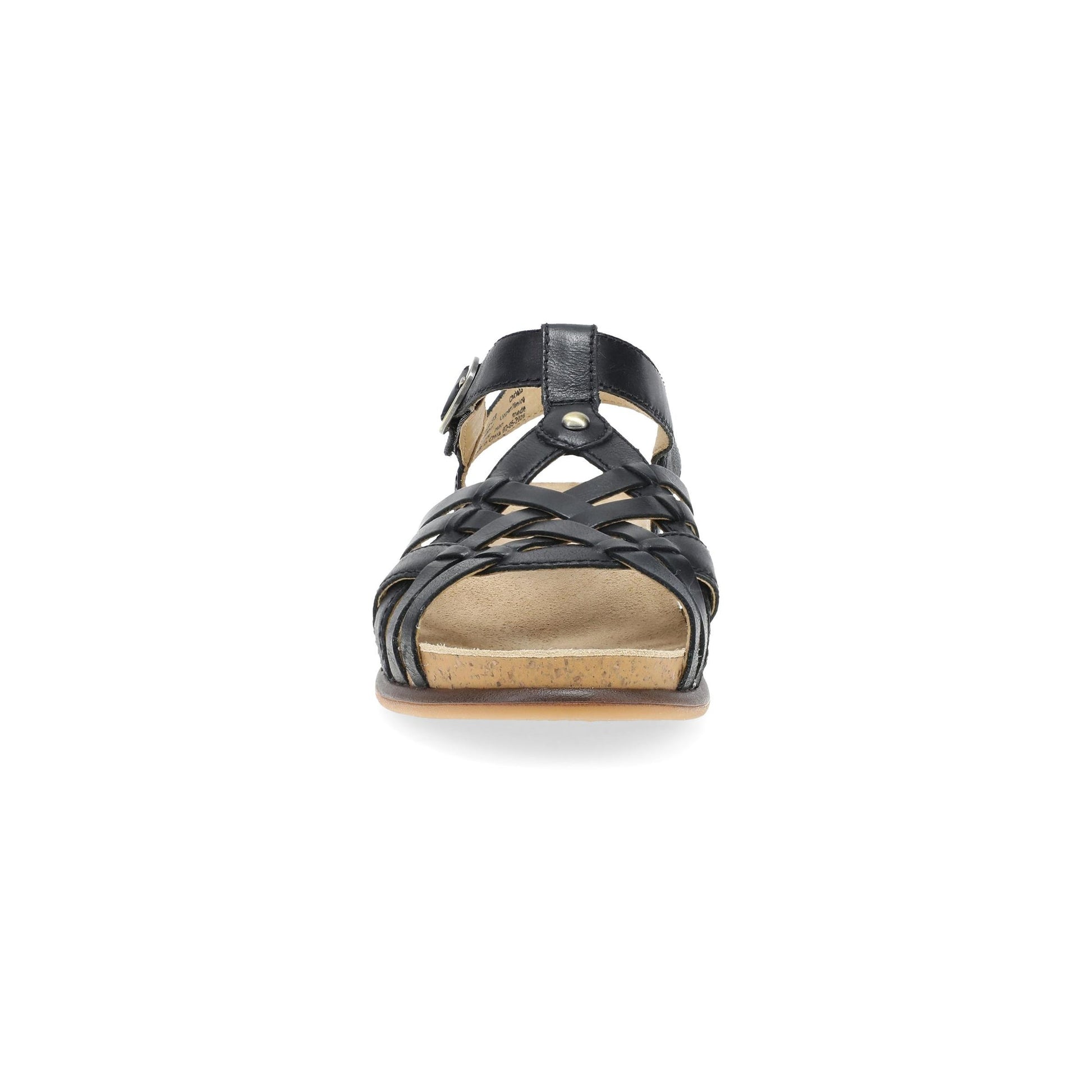 Dansko Christa - Women's Adjustable Ankle Strap Sandal - Black Front View