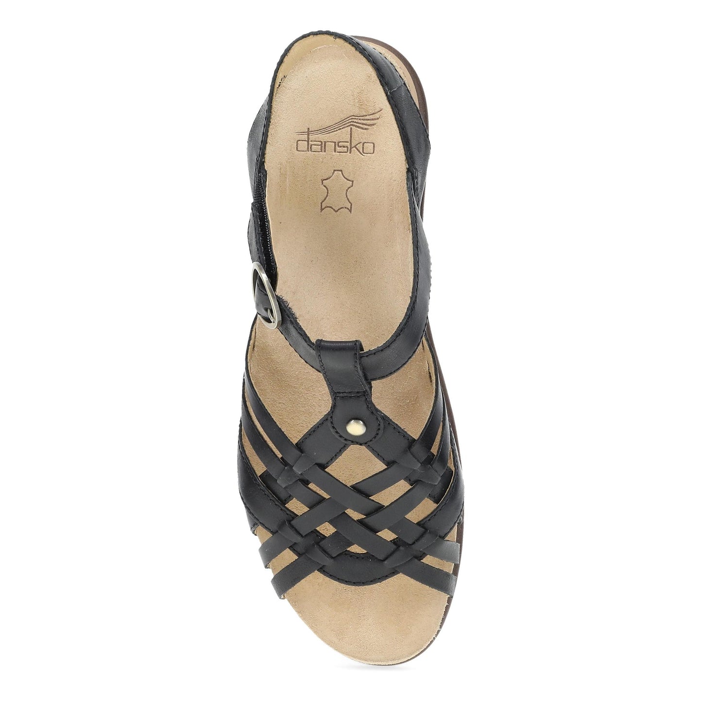 Dansko Christa - Women's Adjustable Ankle Strap Sandal - Black Top View