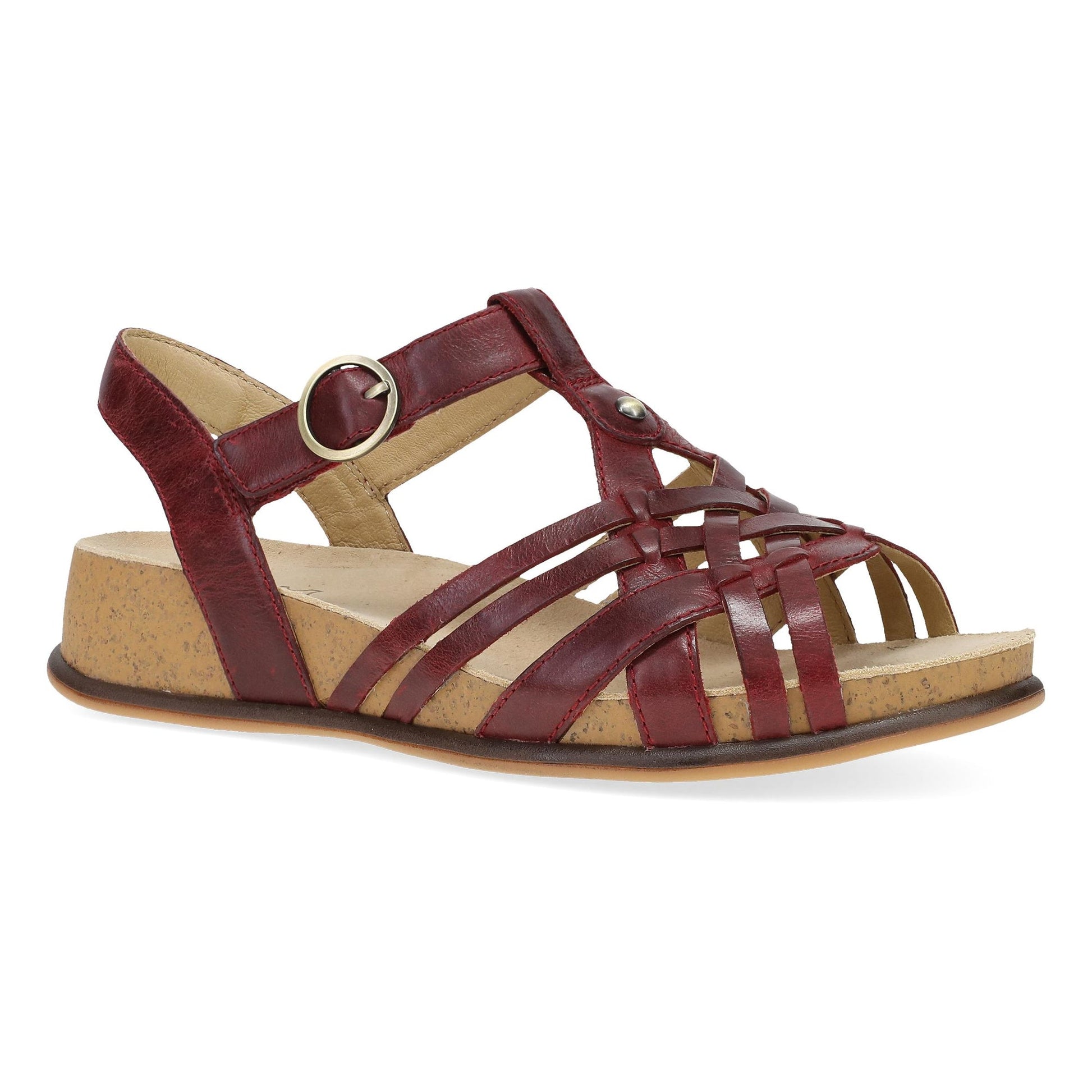 Dansko Christa - Women's Adjustable Ankle Strap Sandal - Plum Outside View