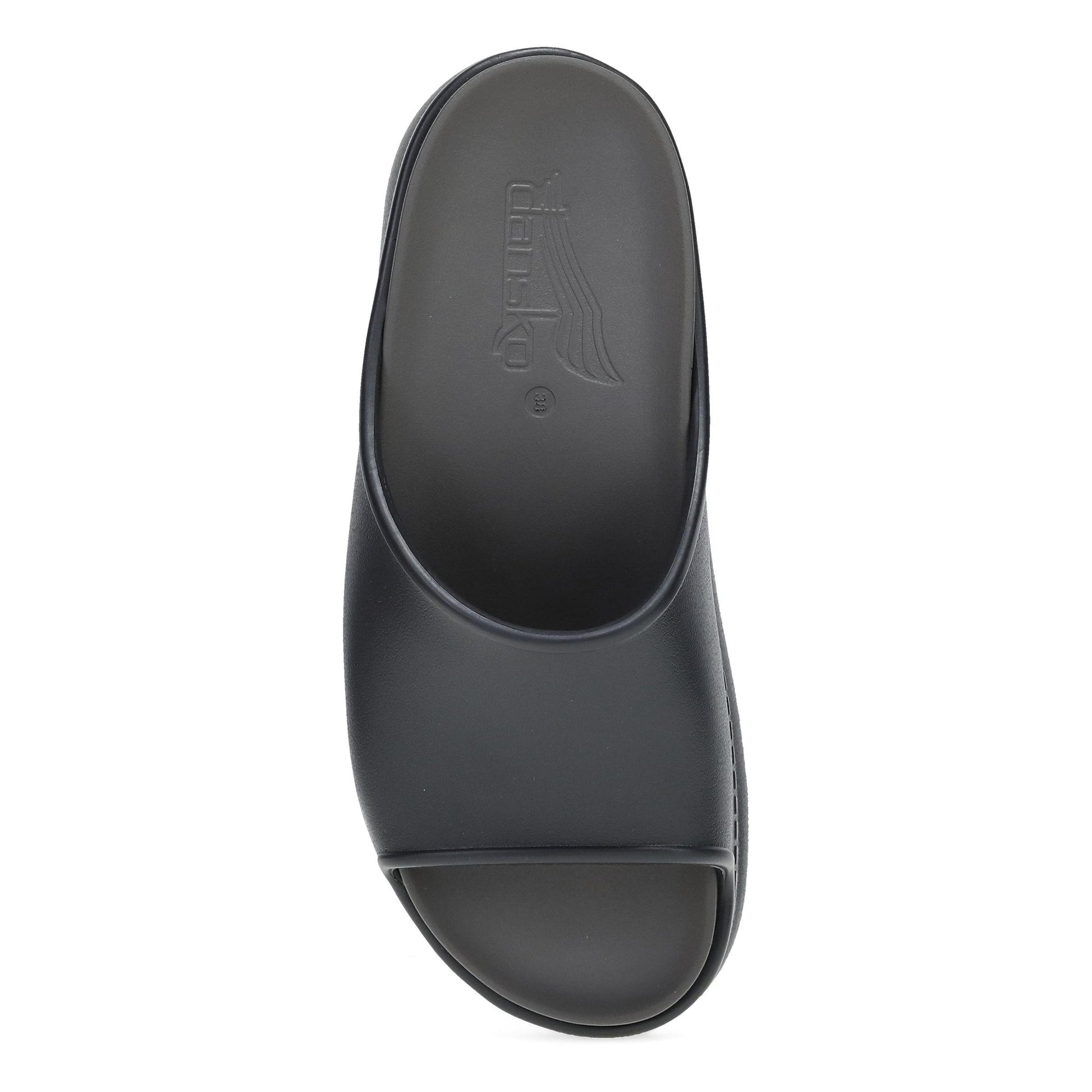 Dansko Devyn - Women's Lightweight EVA Slide - Black Molded Top View