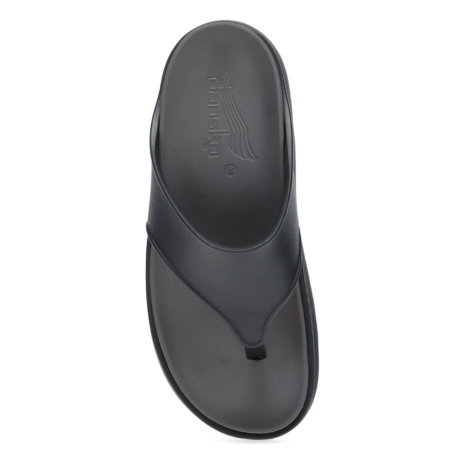 Dansko Devyn Thong - Women's Lightweight EVA Thong Sandal - Black Top View