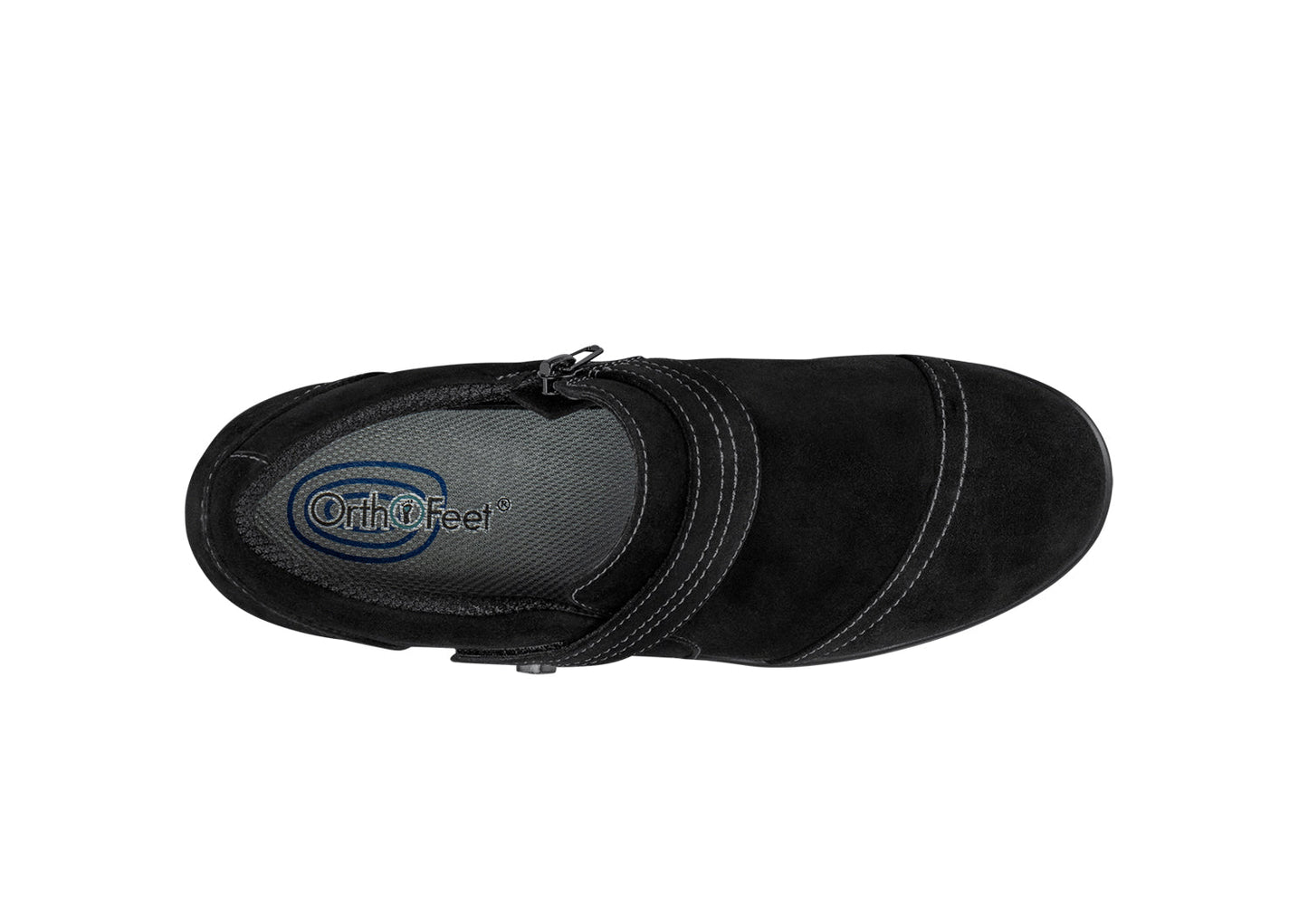 Orthofeet Eva Black Suede - birds_eye