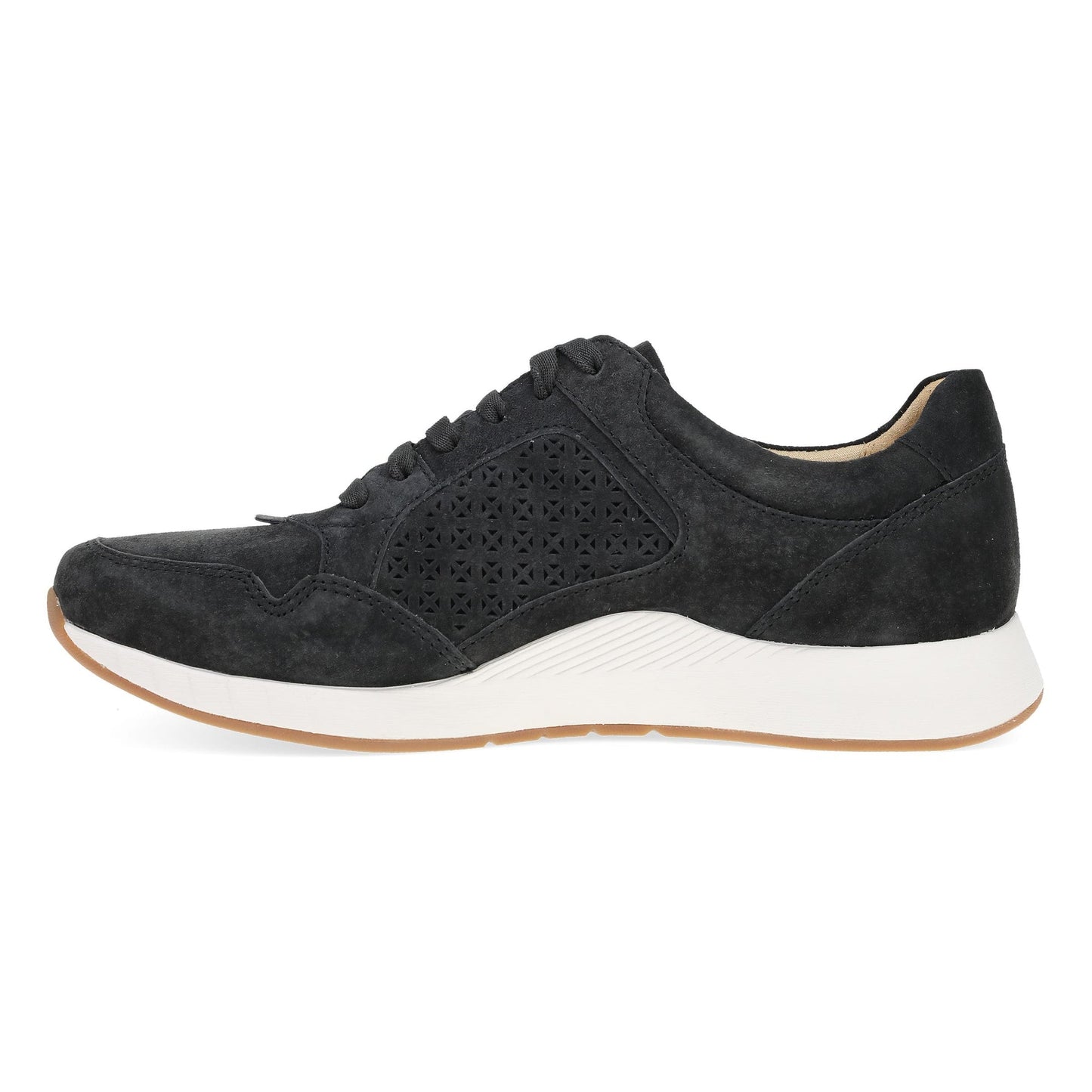 Dansko Catie - Women's Removable Footbed Sneaker - Black Suede Side View