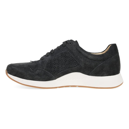 Dansko Catie - Women's Removable Footbed Sneaker - Black Suede Side View