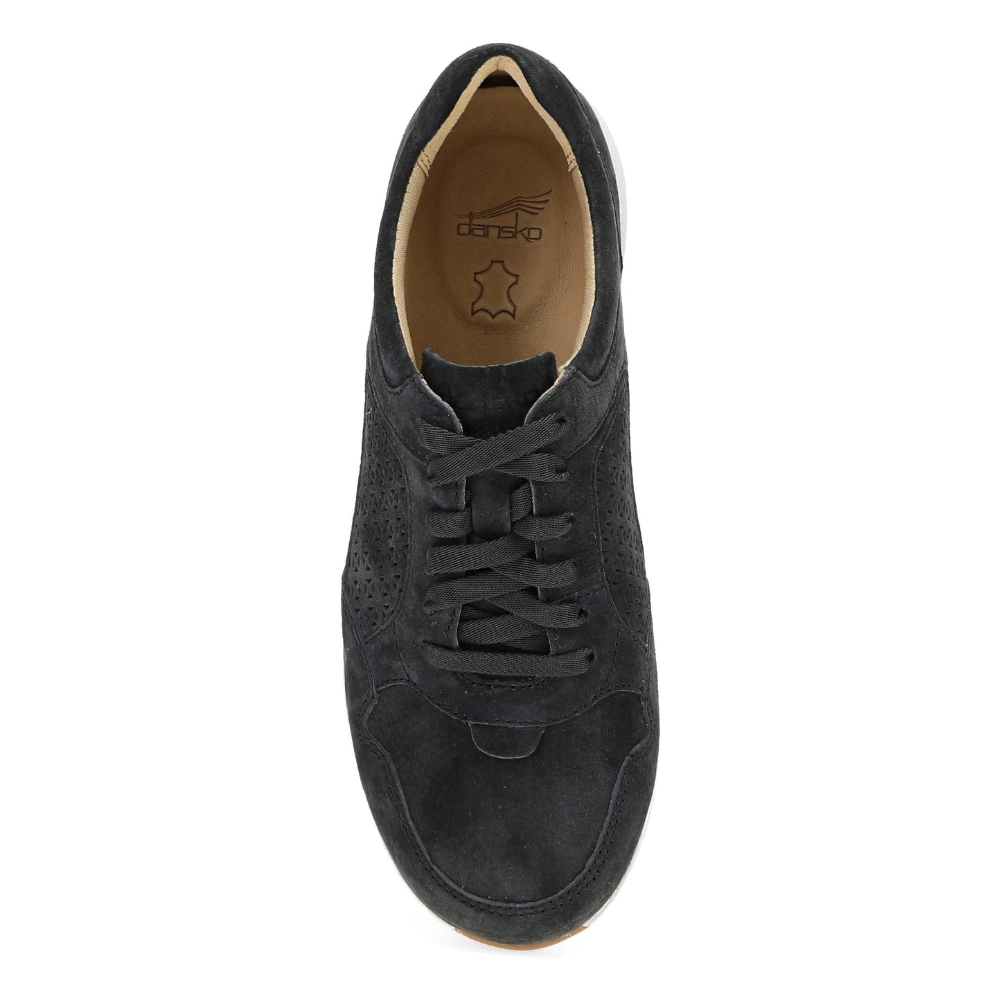 Dansko Catie - Women's Removable Footbed Sneaker - Black Suede Top View