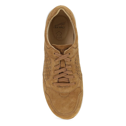 Dansko Catie - Women's Removable Footbed Sneaker - Tan Suede Top View