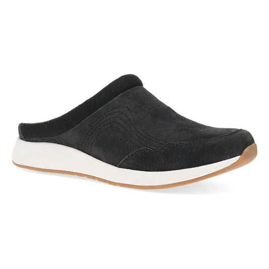 Dansko Claudia Clog - Women's Stain Resistant Clog - Black Suede Outside View