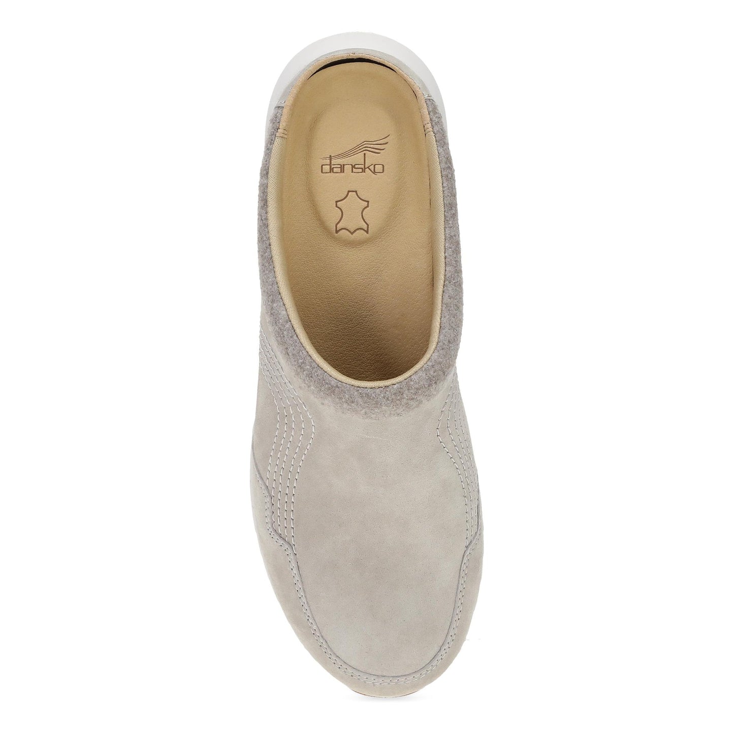 Dansko Claudia Clog - Women's Stain Resistant Clog - Stone Suede Top View