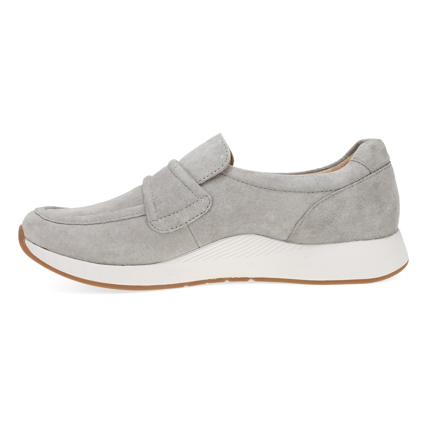 Dansko Clementine - Women's Removable Footbed Sneaker - Light Grey Nubuck Side View