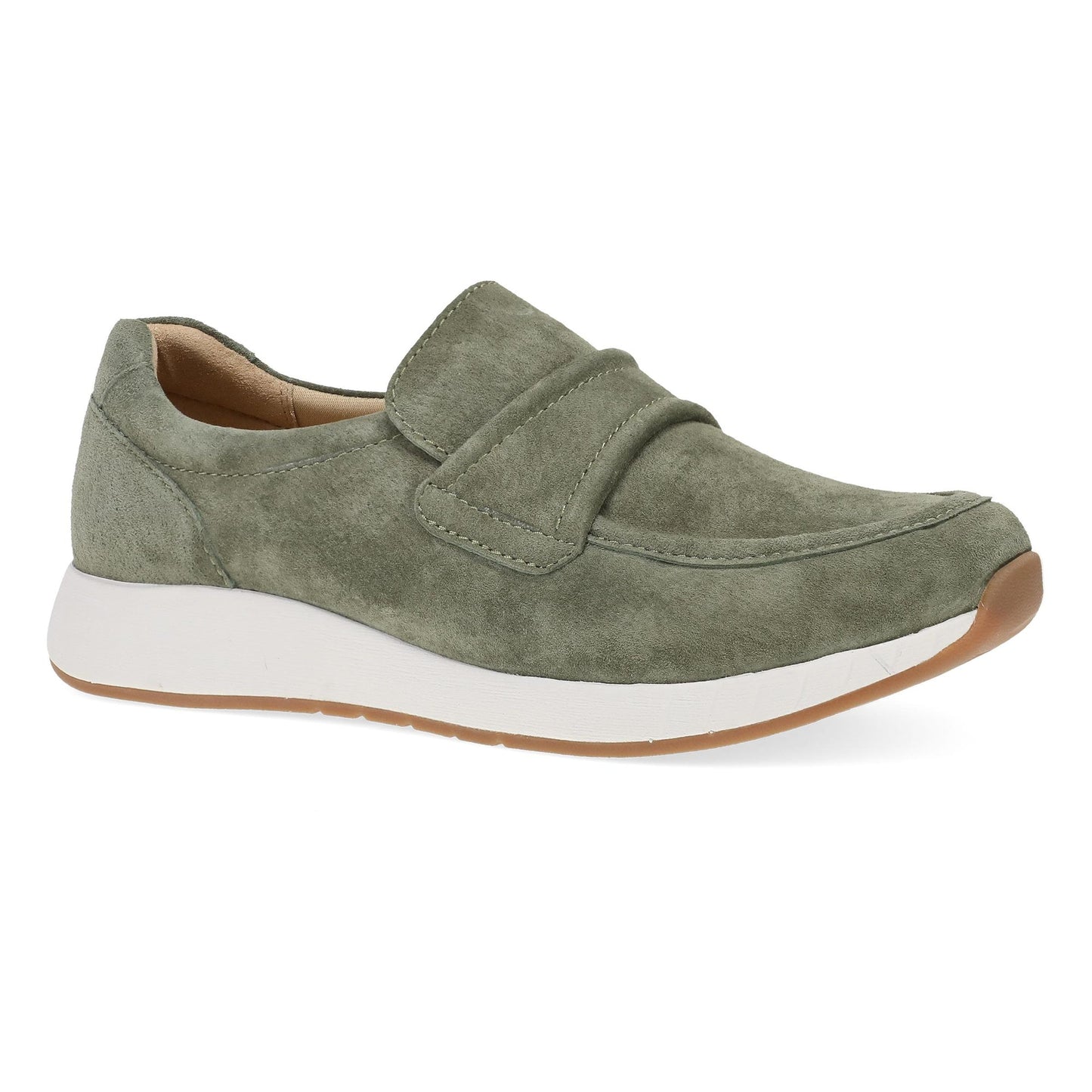 Dansko Clementine - Women's Removable Footbed Sneaker - Olive Nubuck Outside View