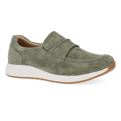 Dansko Clementine - Women's Removable Footbed Sneaker - Olive Nubuck Outside View
