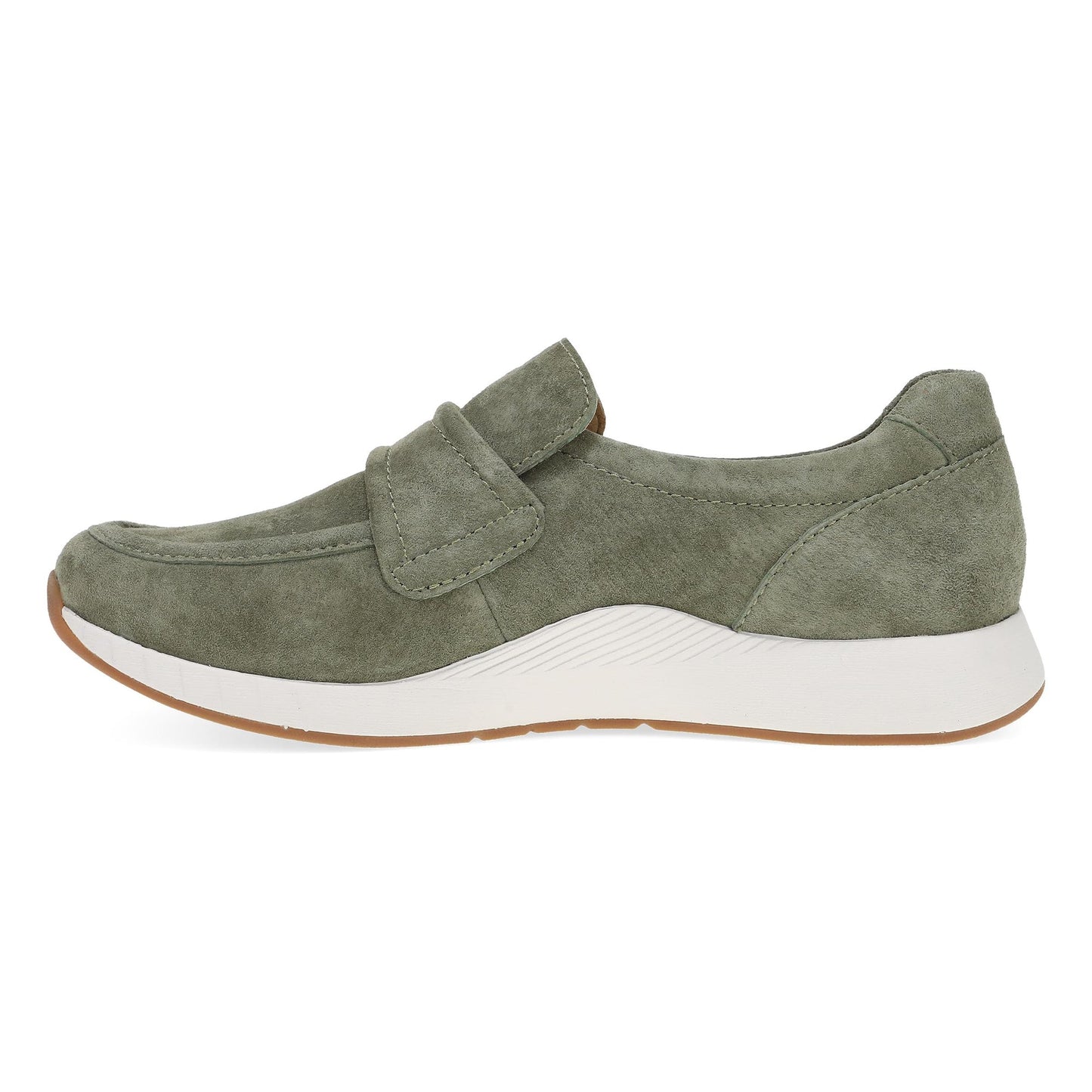 Dansko Clementine - Women's Removable Footbed Sneaker - Olive Nubuck Side View