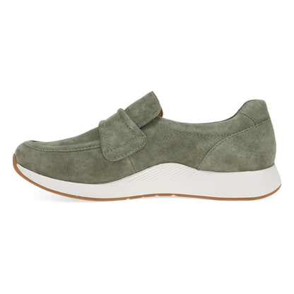 Dansko Clementine - Women's Removable Footbed Sneaker - Olive Nubuck Side View