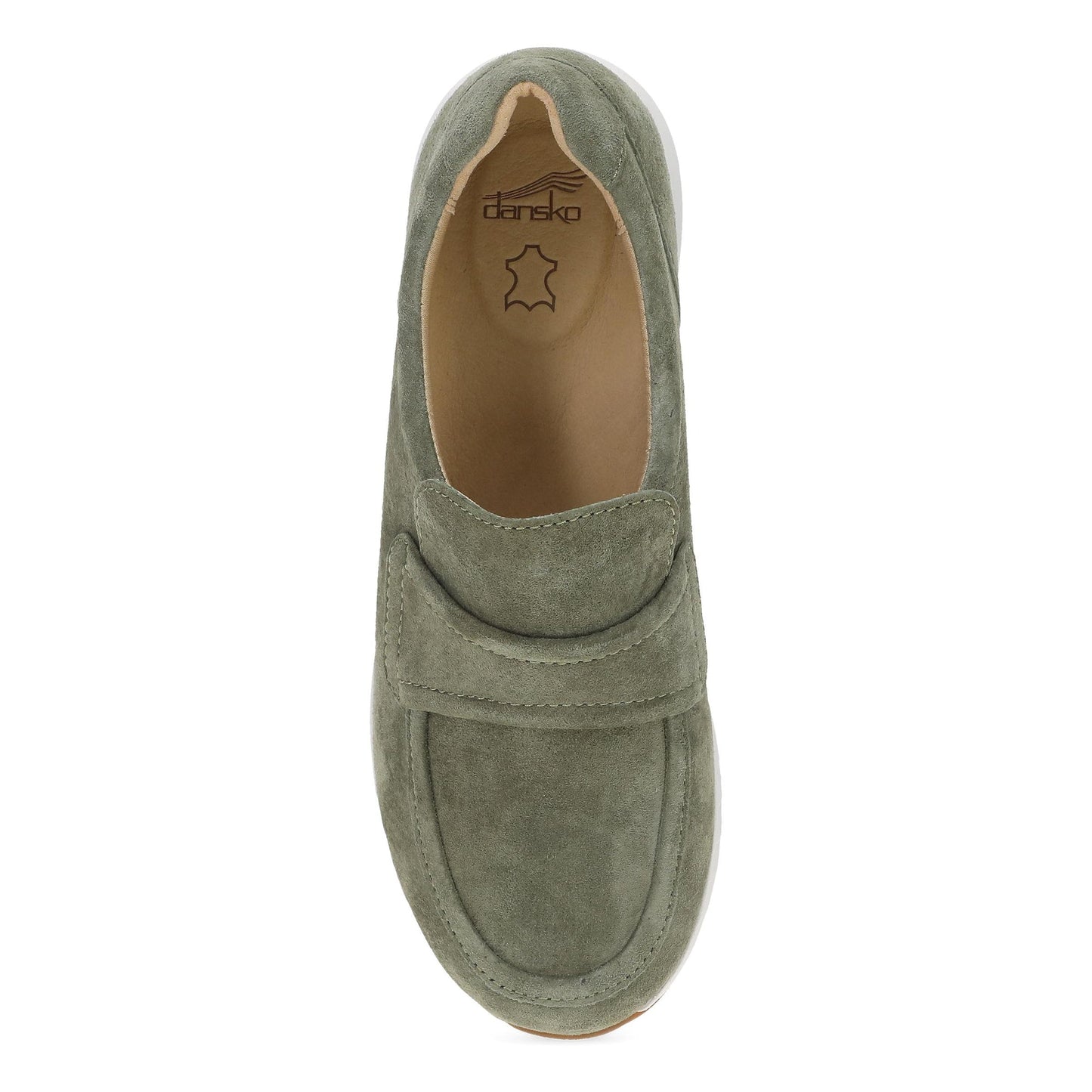 Dansko Clementine - Women's Removable Footbed Sneaker - Olive Nubuck Top View