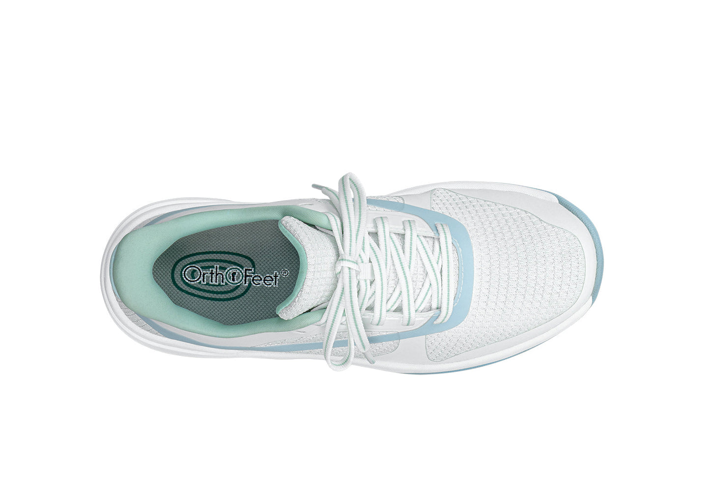 Orthofeet Ace Pickleball White/Blue/Green - birds_eye_view