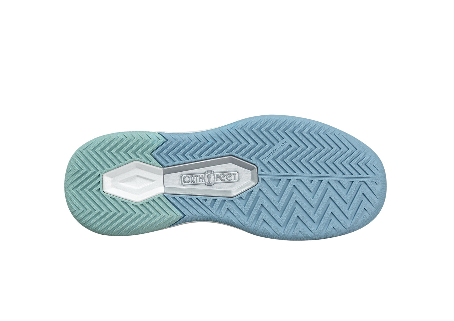 Orthofeet Ace Pickleball White/Blue/Green - bottom_view