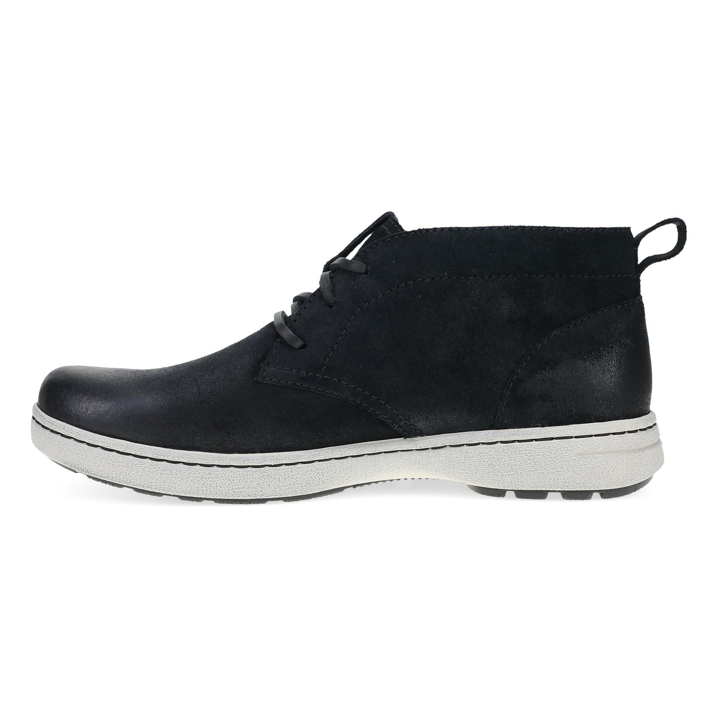 Dansko Tony - Men's Arch Support Sneaker - Black Burnished Suede Side View